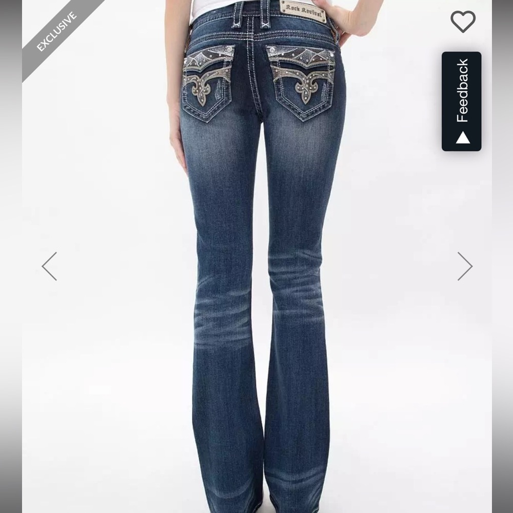 Women’s Rock Revival Sapphire Mid-Rise Boot Stretch Jean Size 31